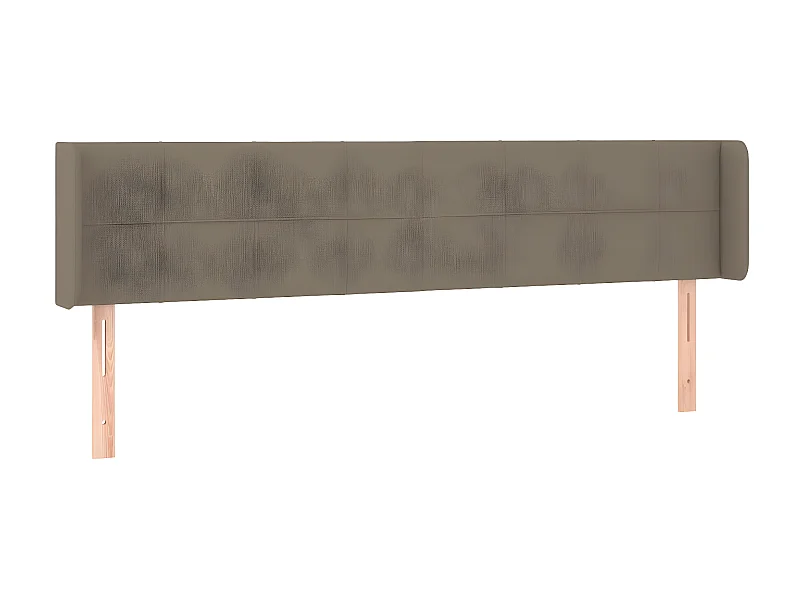 Tête de lit avec oreilles Taupe 163x16x78/88 cm Tissu POI53049 BonneVie Meuble