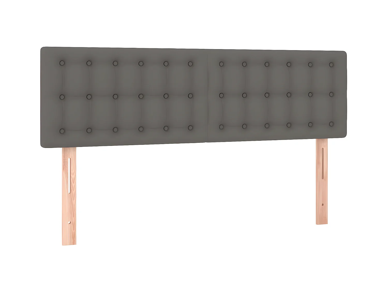 Cabeceira cama c/ LED 144x5x78/88cm couro artificial cinzento PT407836