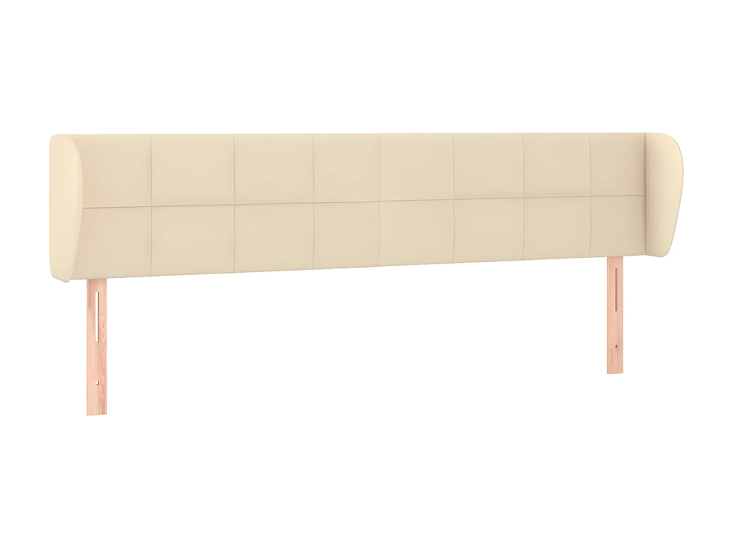 Tête de lit avec oreilles Crème 163x23x78/88 cm Tissu POI55417 BonneVie Meuble