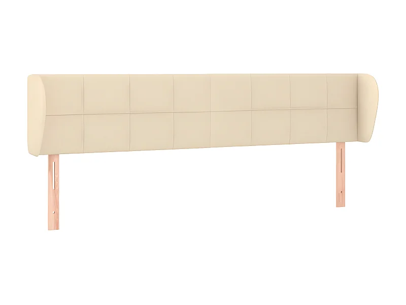 Tête de lit avec oreilles Crème 163x23x78/88 cm Tissu POI55417 BonneVie Meuble