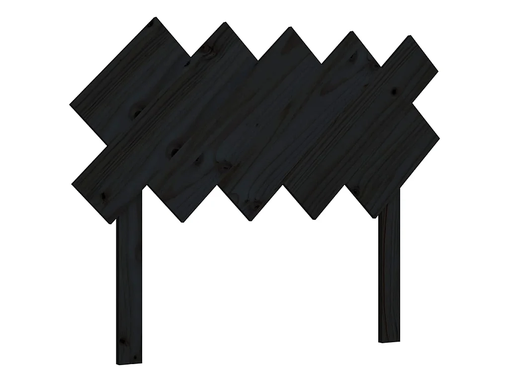 Tête de lit Noir 104x3x80,5 cm Bois massif de pin POI49897 BonneVie Meuble