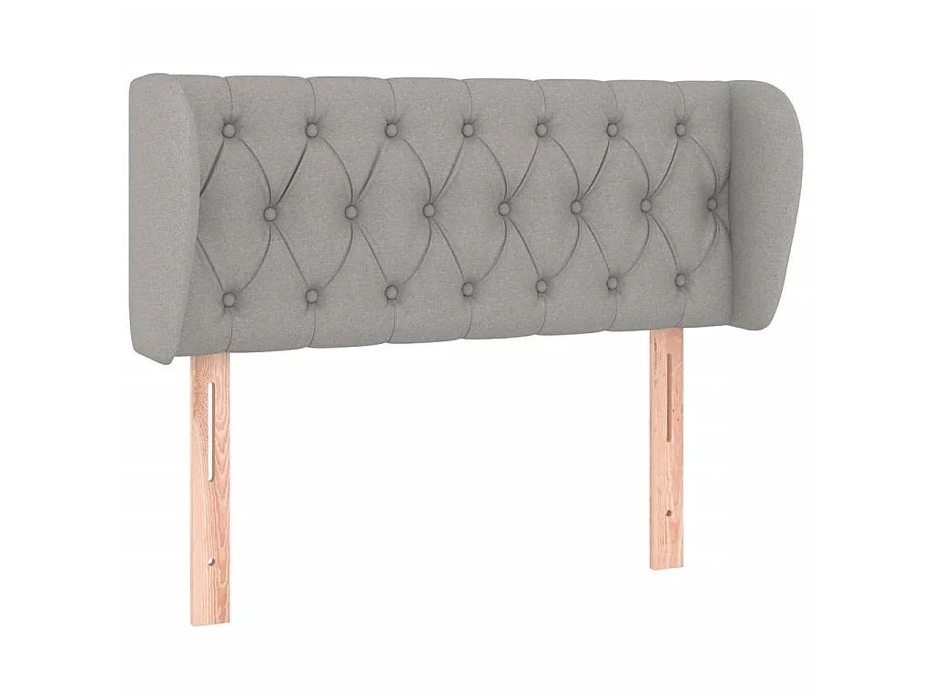 Tête de lit avec oreilles Gris clair 93x23x78/88 cm Tissu POI29727 BonneVie Meuble
