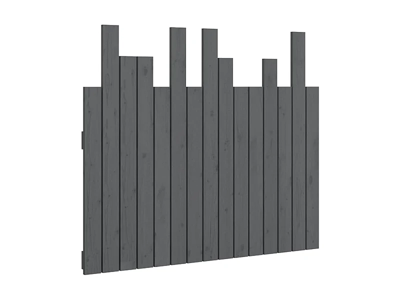 Testiera | Testata del letto da Parete Grigia 95,5x3x80cm in Legno Massello di Pino