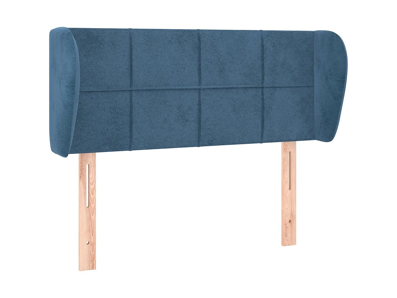 Cabeceira de cama c/ abas veludo 103x23x78/88cm azul-escuro PT295572