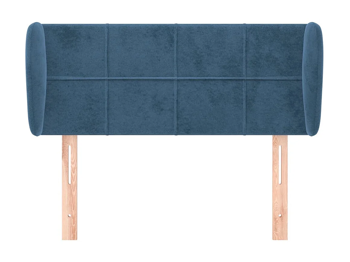 Cabeceira de cama c/ abas veludo 103x23x78/88cm azul-escuro PT295572