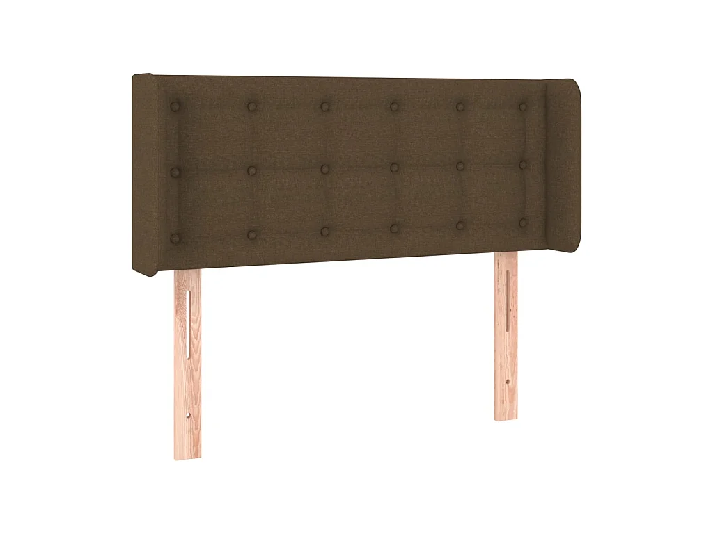 Tête de lit avec oreilles Marron Foncé 103x16x78/88 cm Tissu POI38347 BonneVie Meuble