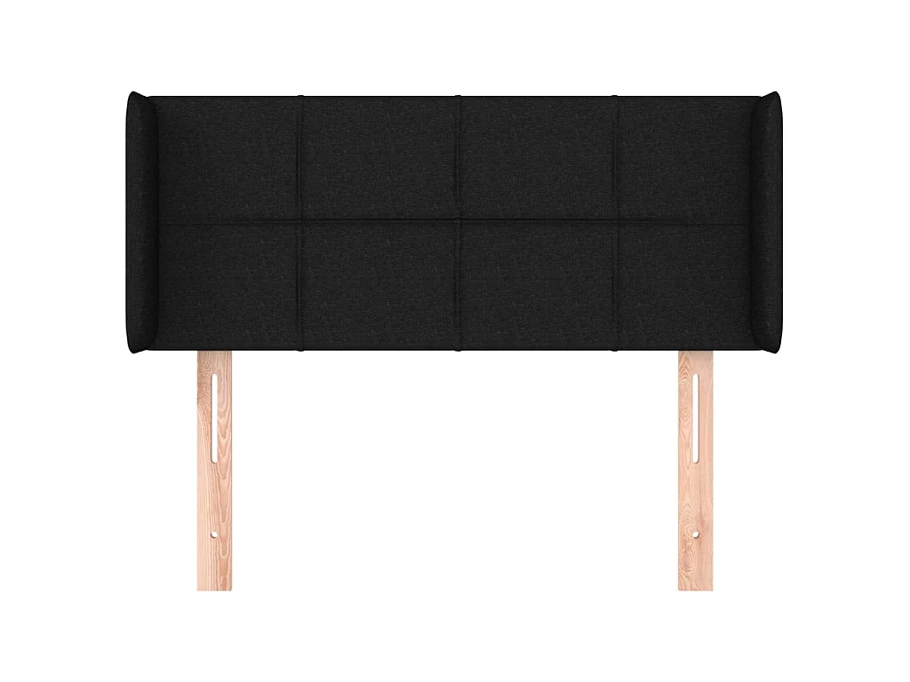 Tête de lit avec oreilles Noir 103x16x78/88 cm Tissu POI85122 BonneVie Meuble