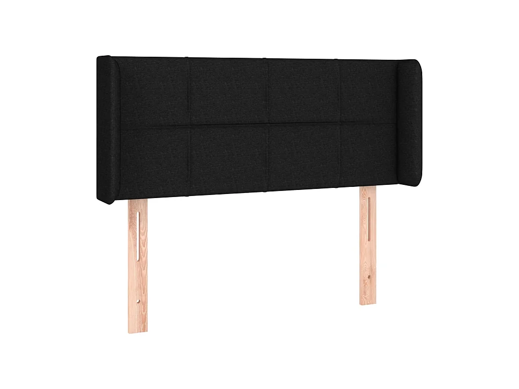 Testiera | Testata del letto ad Orecchio Nera 103x16x78/88 cm in Tessuto