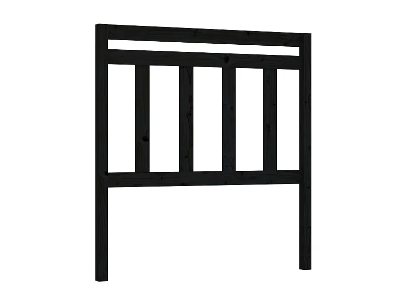 Cabeceira de cama 81x4x100 cm pinho maciço preto PT380733