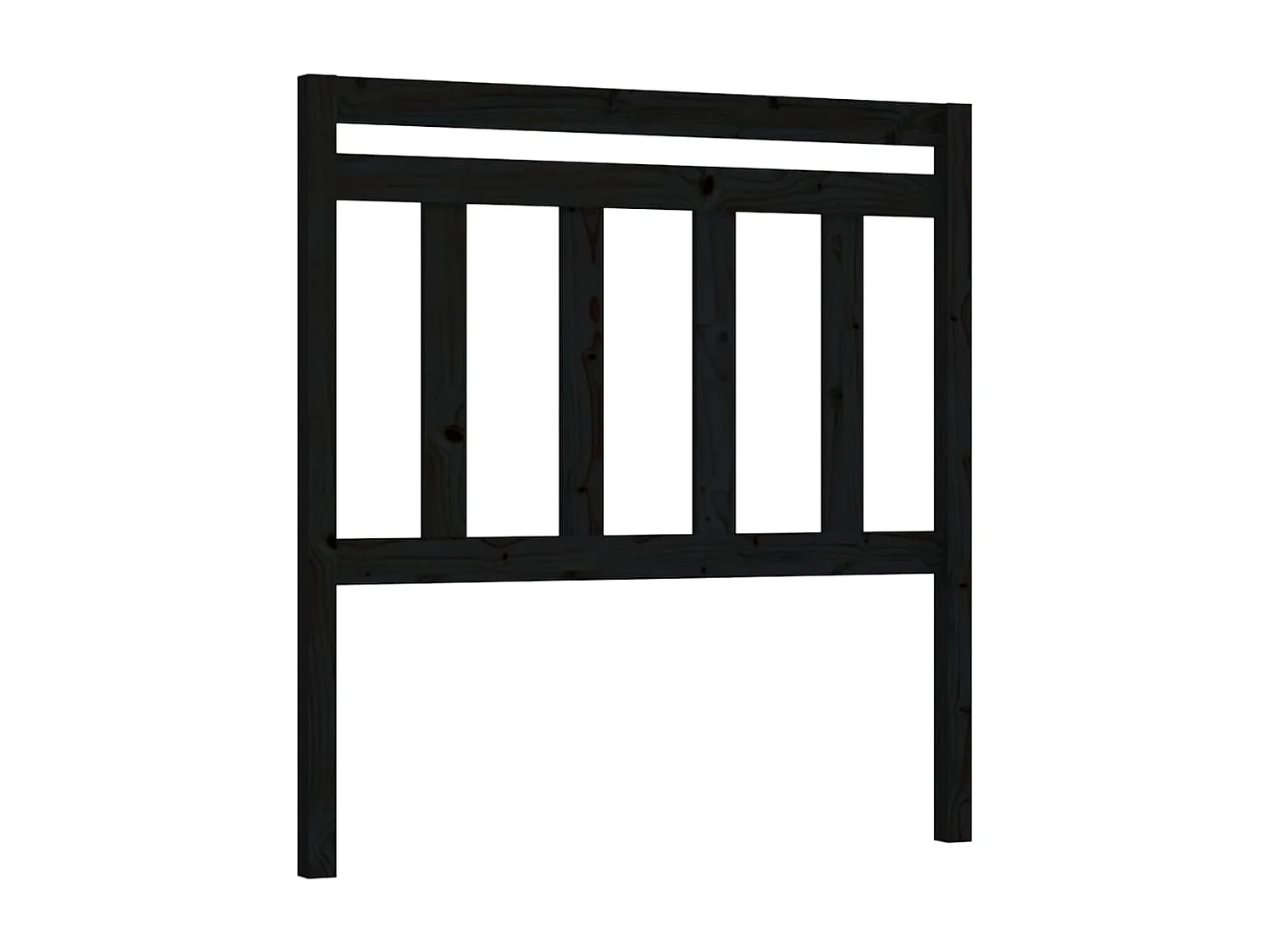 Cabeceira de cama 81x4x100 cm pinho maciço preto PT380733