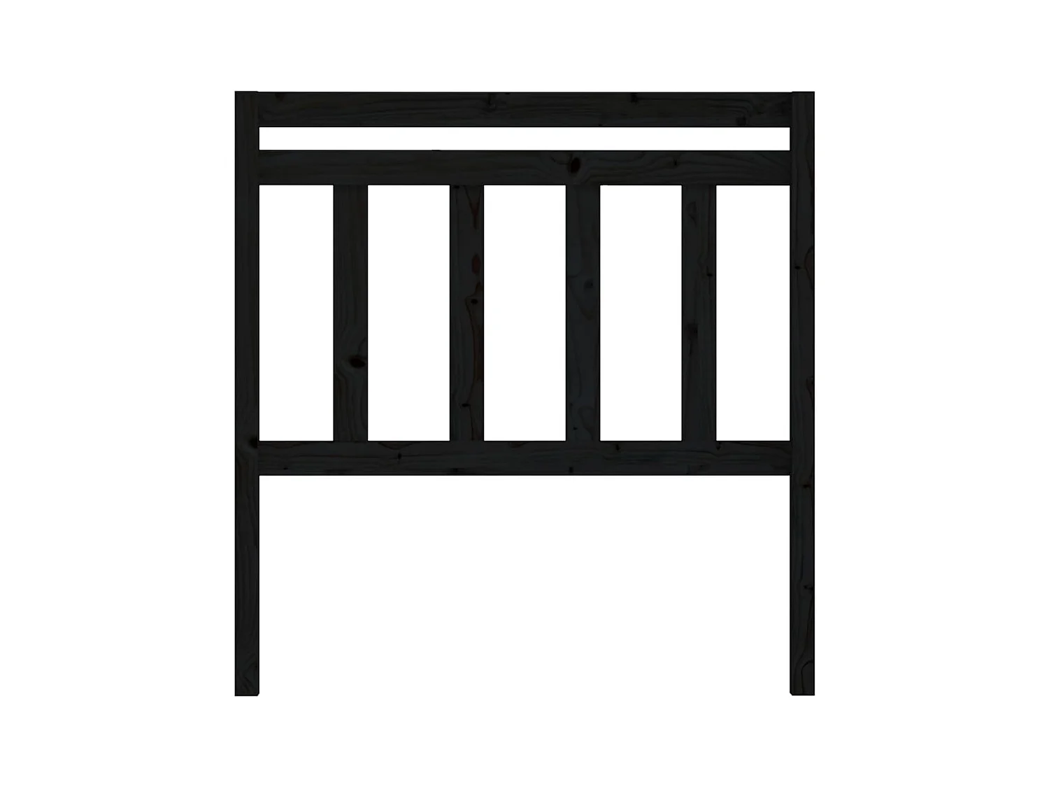 Cabeceira de cama 81x4x100 cm pinho maciço preto PT380733