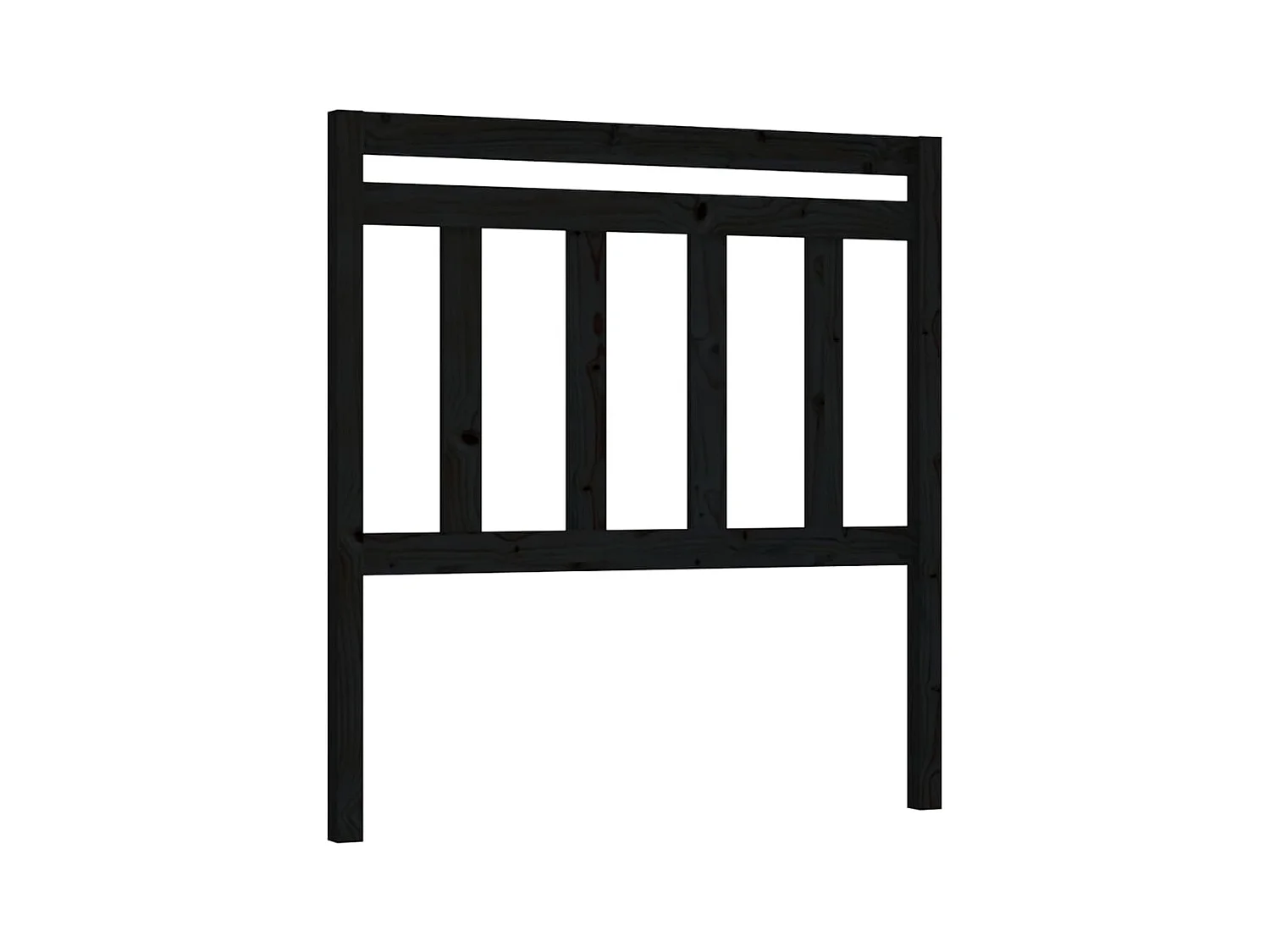 Testiera | Testata del letto Letto Nera 81x4x100 cm in Legno Massello di Pino