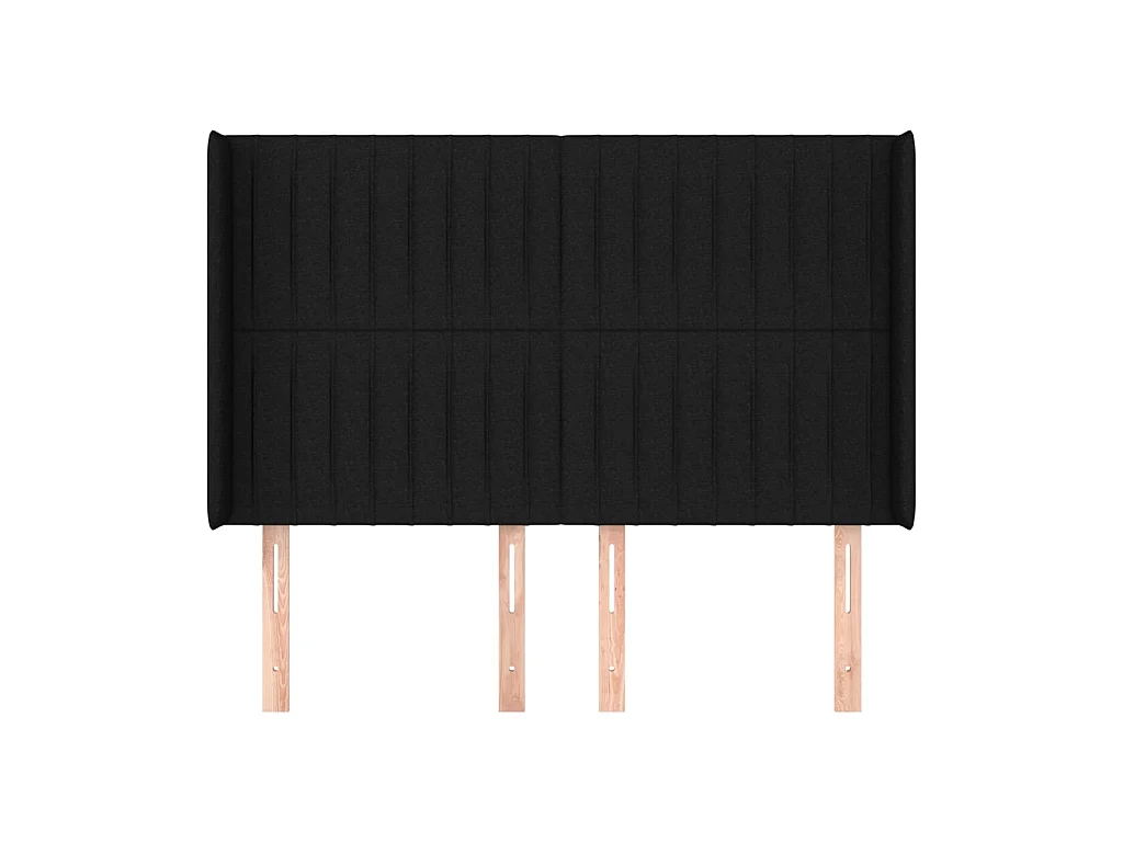 Kopfteil,Bettkopfteil mit Ohren Schwarz 147x16x118/128 cm Stoff -gkd799443