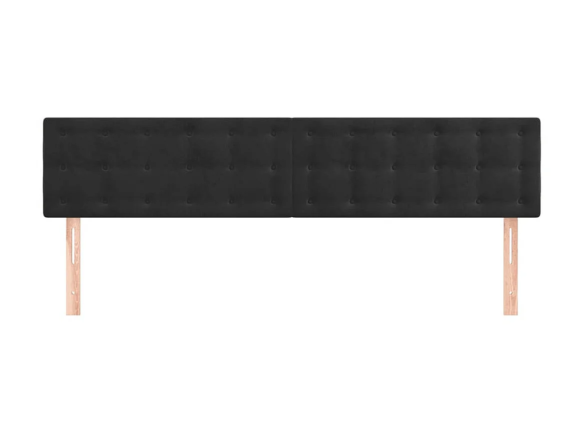 Cabeceros 2 unidades de terciopelo negro 80x5x78/88 cm ES63932