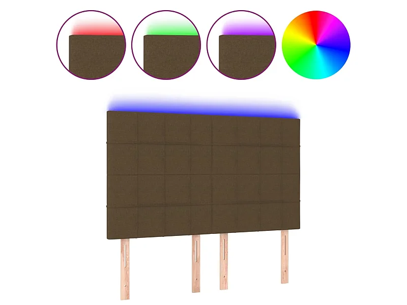 LED Kopfteil,Bettkopfteil Dunkelbraun 144x5x118/128 cm Stoff -gkd635674