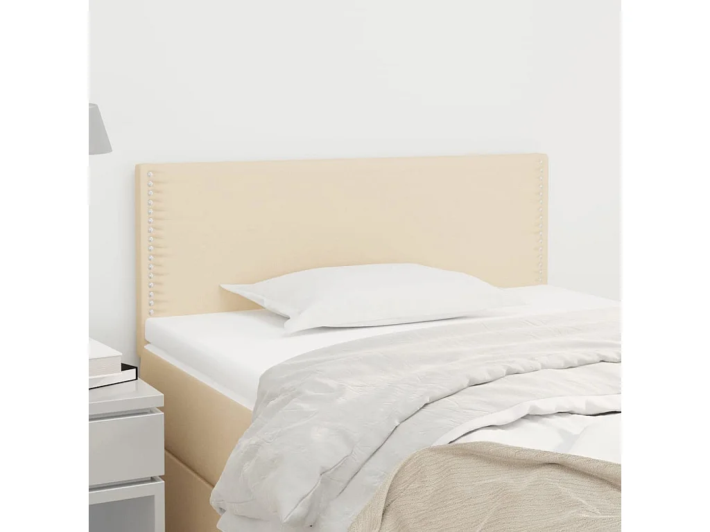 Tête de lit Crème 100x5x78/88 cm Tissu POI95733 BonneVie Meuble