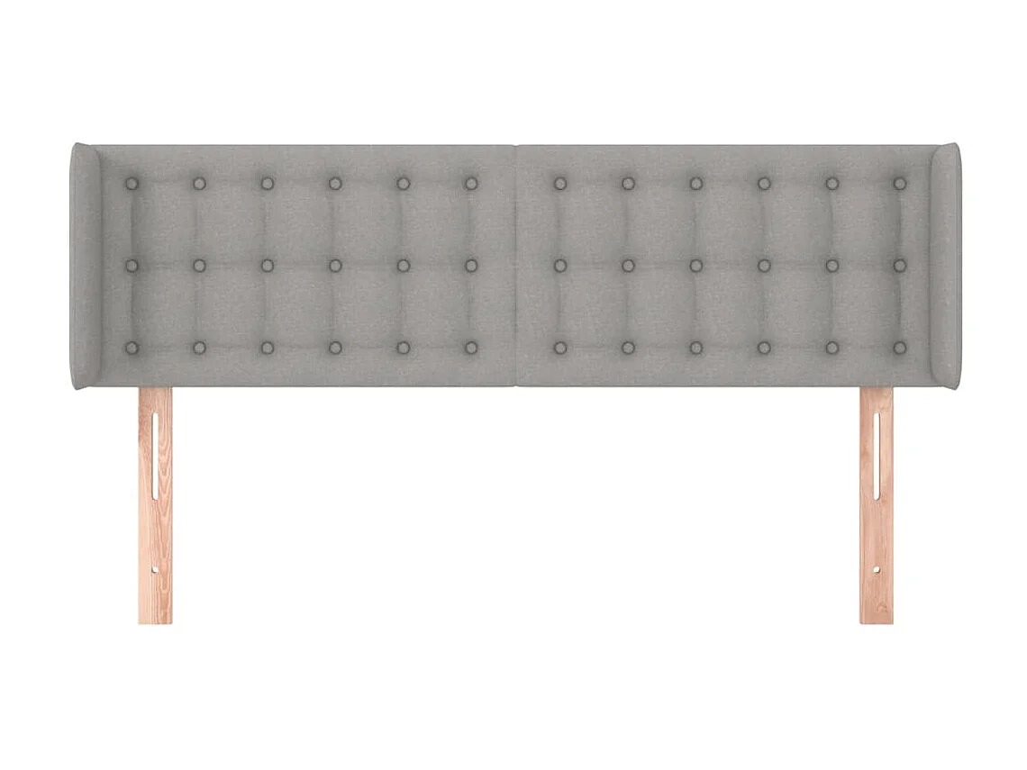 Kopfteil,Bettkopfteil mit Ohren Hellgrau 147x16x78/88 cm Stoff -gkd489753