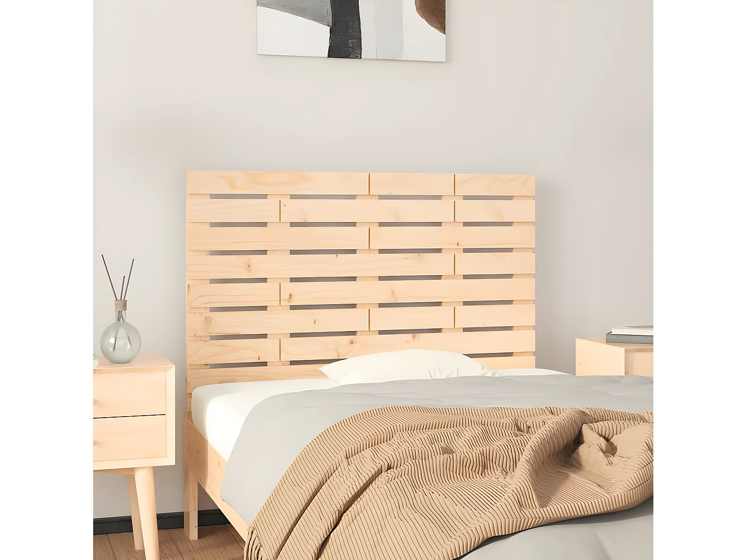 Tête de lit murale 96x3x63 cm Bois massif de pin POI69793 BonneVie Meuble
