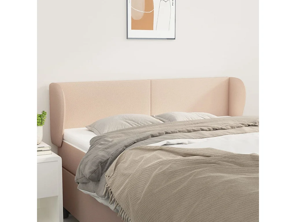 Kopfteil,Bettkopfteil mit Ohren Cappuccino-Braun 147x23x78/88 cm Kunstleder -gkd600905