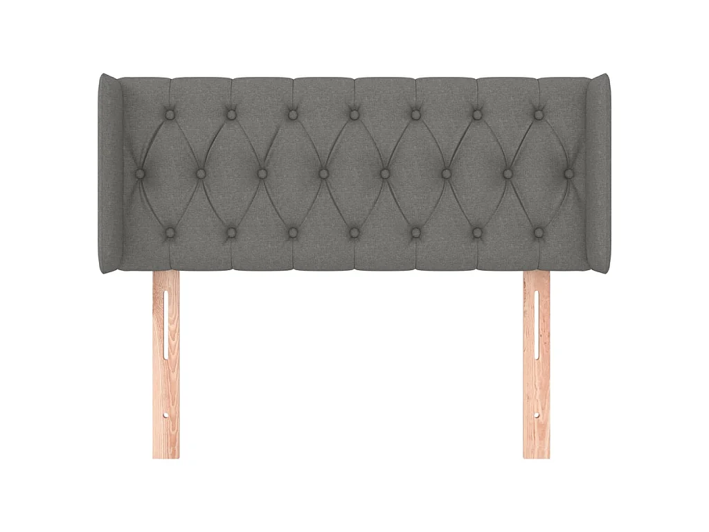 Tête de lit avec oreilles Gris foncé 93x16x78/88 cm Tissu POI43138 BonneVie Meuble