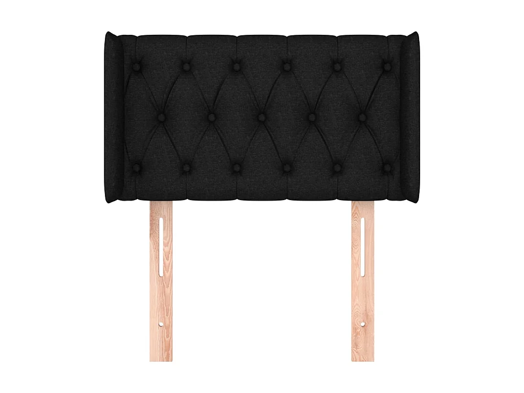 Tête de lit avec oreilles Noir 83x16x78/88 cm Tissu POI34728 BonneVie Meuble