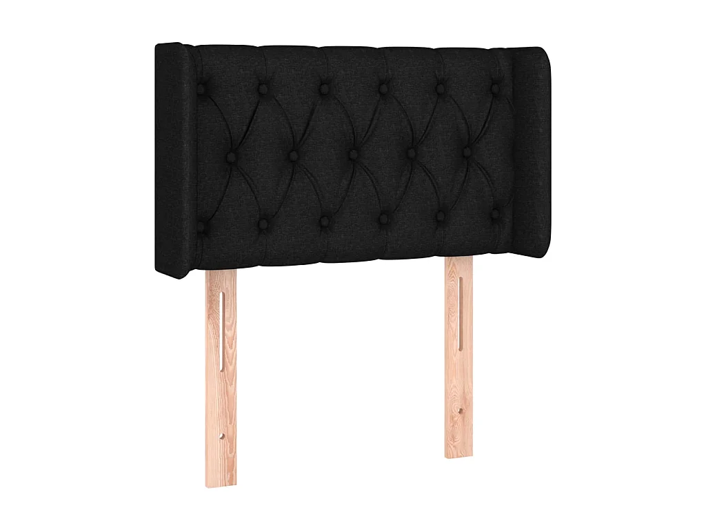 Testiera | Testata del letto ad Orecchio Nera 83x16x78/88 cm in Tessuto