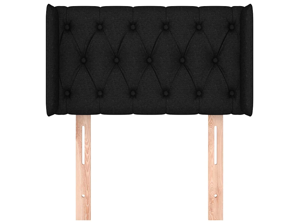 Tête de lit avec oreilles Noir 83x16x78/88 cm Tissu POI34728 BonneVie Meuble