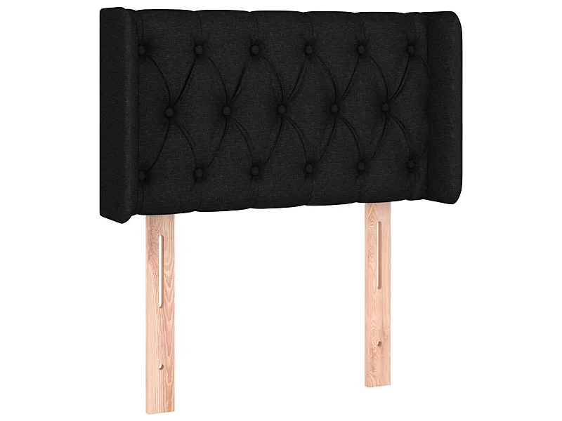 Testiera | Testata del letto ad Orecchio Nera 83x16x78/88 cm in Tessuto