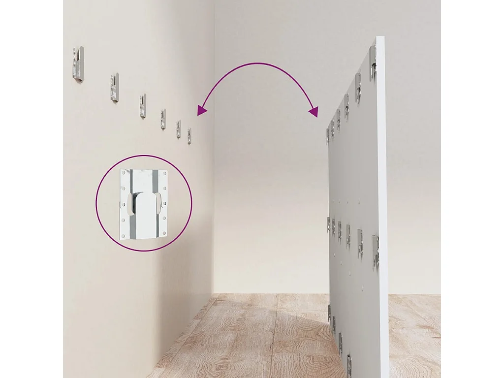 Cabecero de cama madera contrachapada blanco 200x1,5x80 cm ES69163