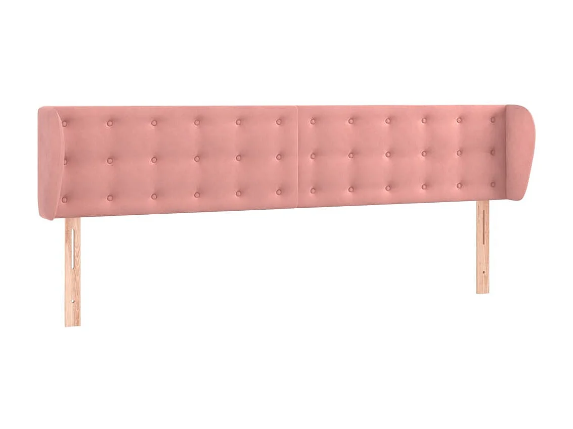 Tête de lit avec oreilles Rose 163x23x78/88 cm Velours POI81812 BonneVie Meuble