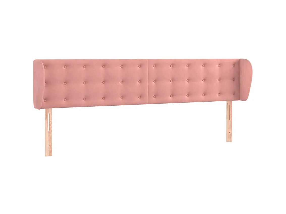 Tête de lit avec oreilles Rose 163x23x78/88 cm Velours POI81812 BonneVie Meuble