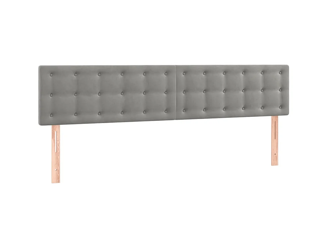 2 pcs Têtes de lit Gris clair 90x5x78/88 cm Velours PLO25913 BonneVie Meuble