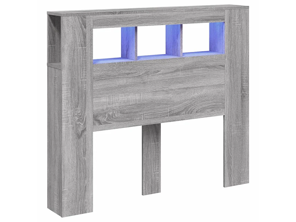 Tête de lit à LED sonoma gris 120x18,5x103,5 cm bois ingénierie POI29837 BonneVie Meuble
