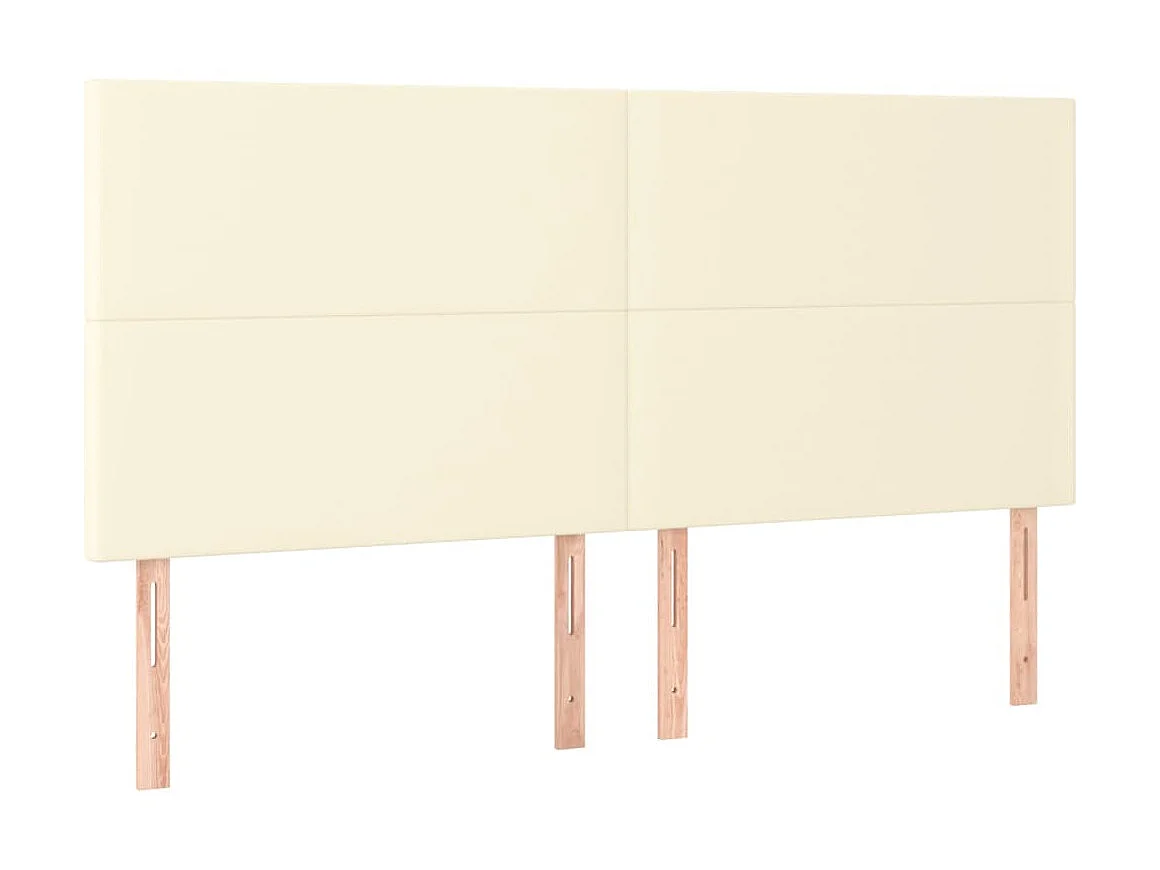 Tête de lit à LED Crème 200x5x118/128 cm Similicuir POI76033 BonneVie Meuble