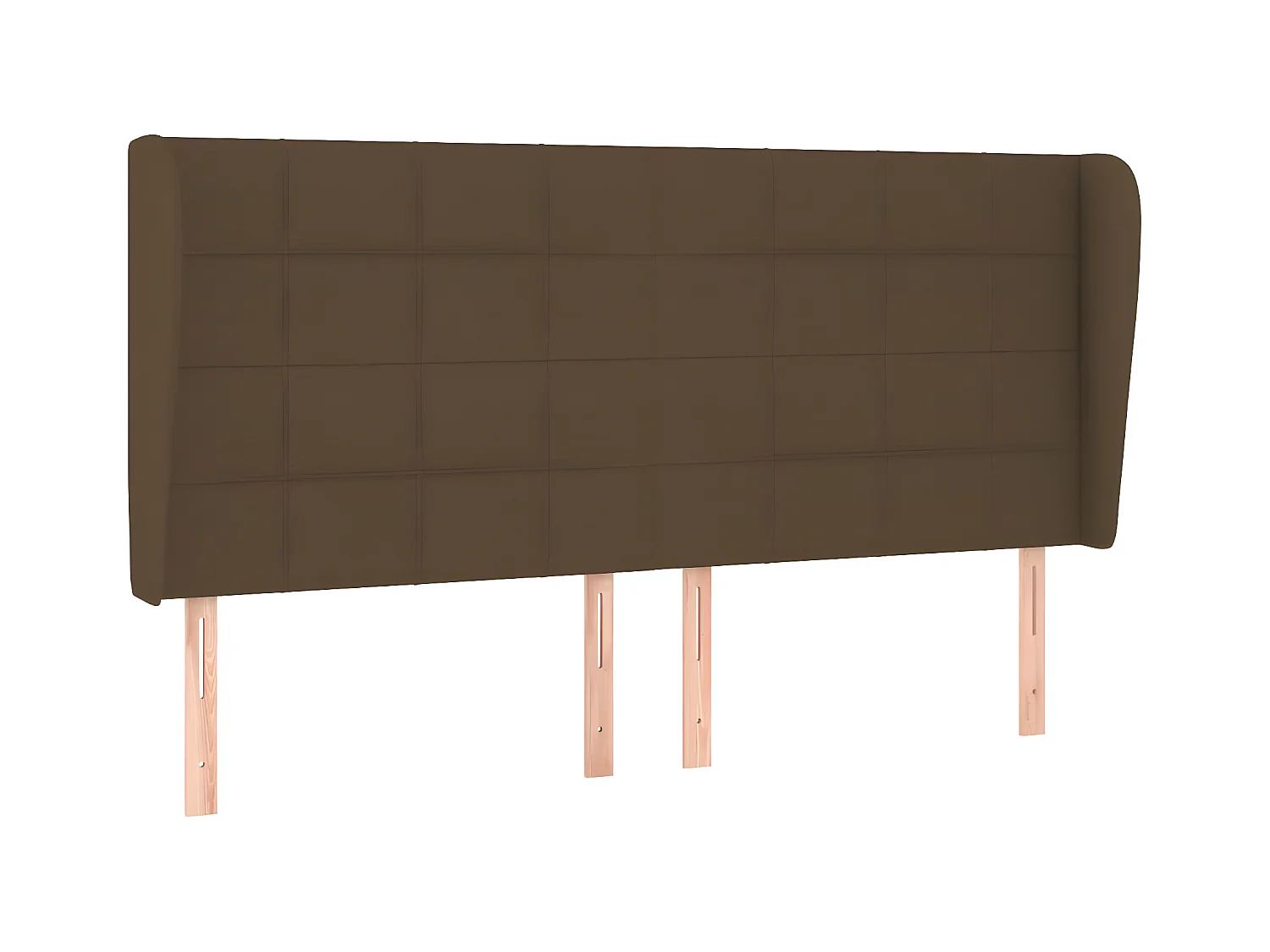 Tête de lit avec oreilles Marron foncé 203x23x118,128 cm Tissu PEWV57772 BonneVie Meuble