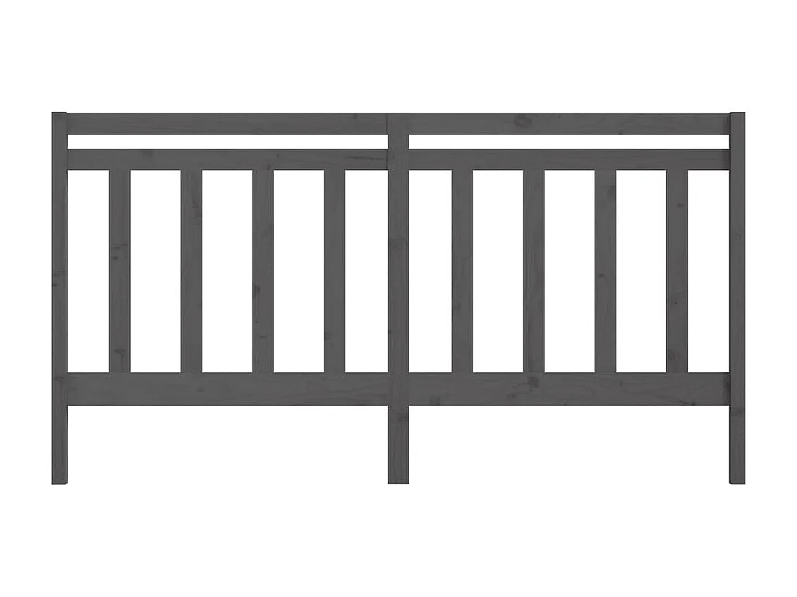 Cabecero de cama madera maciza de pino gris 206x4x100 cm ES87419