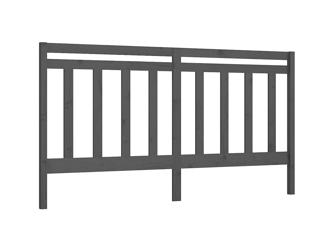 Testiera | Testata del letto per Letto Grigia 206x4x100cm in Legno Massello di Pino