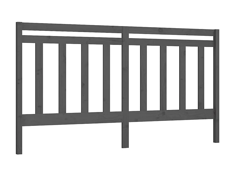 Testiera | Testata del letto per Letto Grigia 206x4x100cm in Legno Massello di Pino