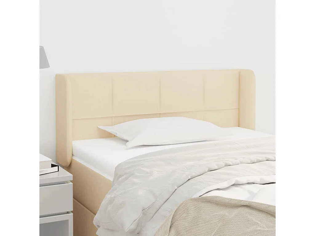 Testiera | Testata del letto ad Orecchio Crema 93x16x78/88 cm in Tessuto