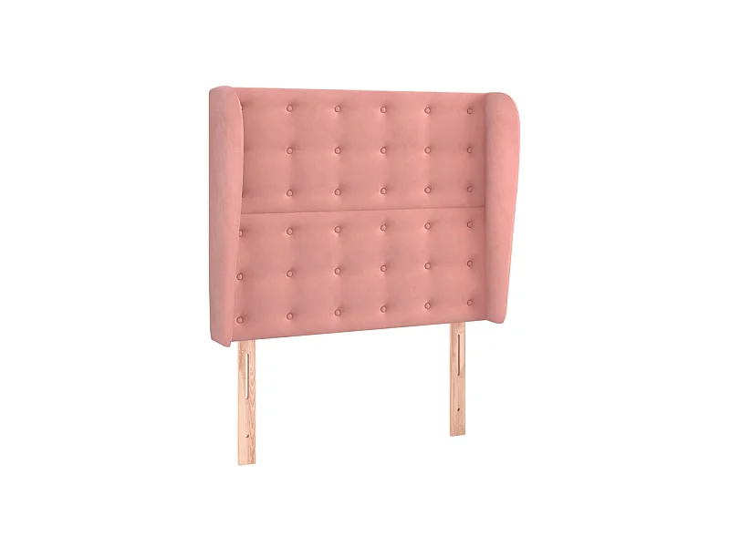 Hoofdbord met randen 103x23x118/128 cm fluweel roze NL872214