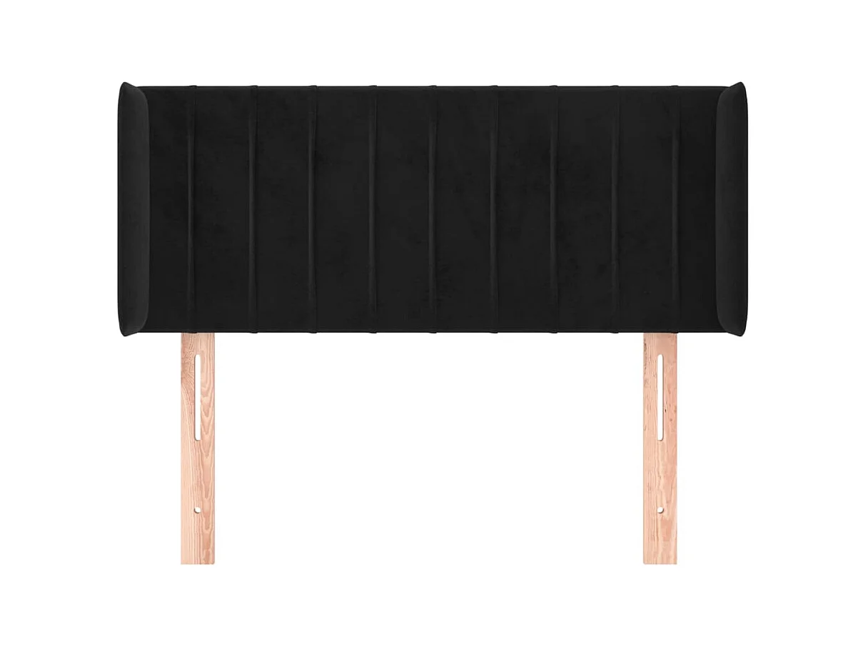 Kopfteil,Bettkopfteil mit Ohren Schwarz 103x16x78/88 cm Samt -gkd616596