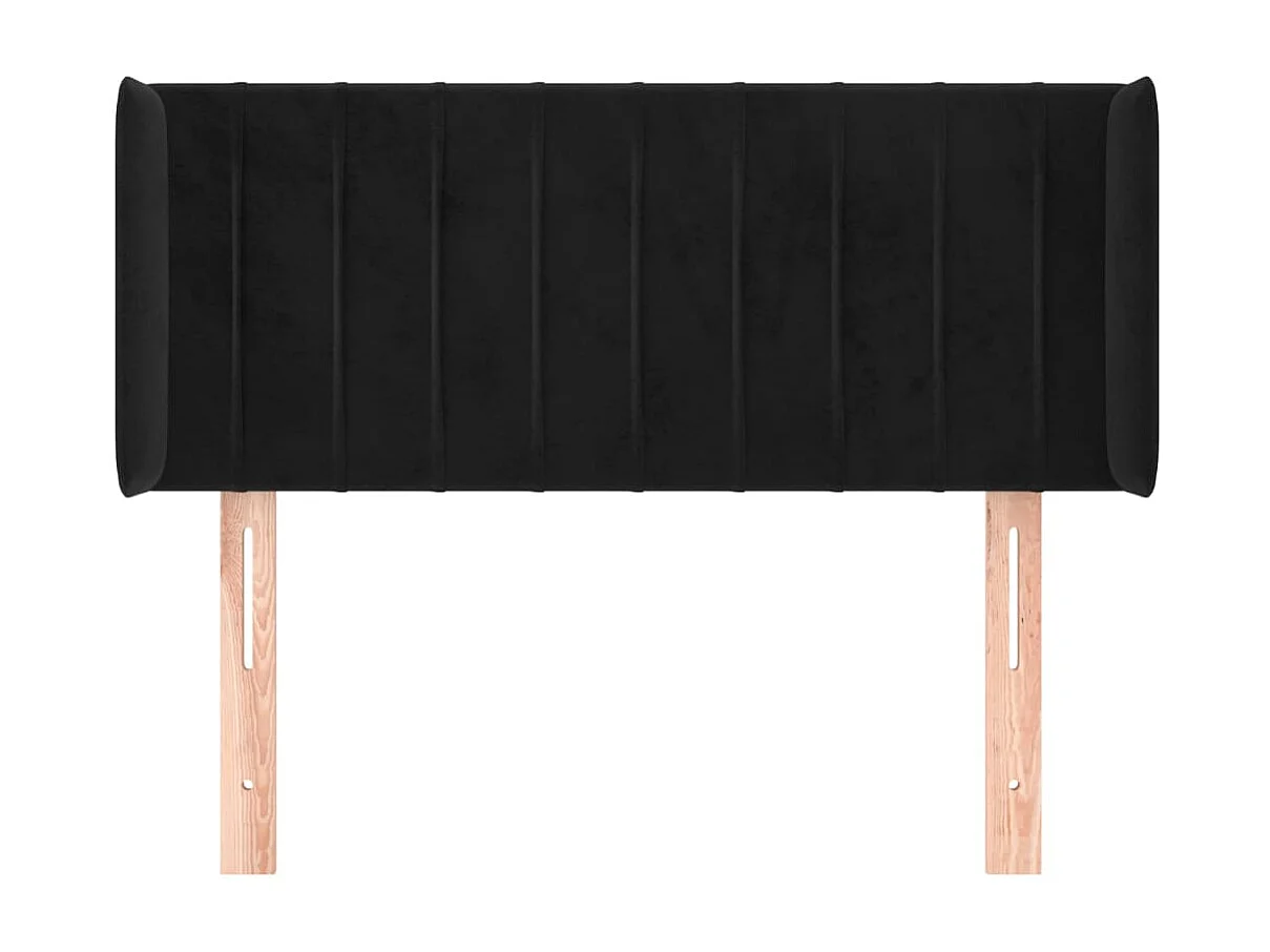 Tête de lit avec oreilles Noir 103x16x78/88 cm Velours POI76265 BonneVie Meuble
