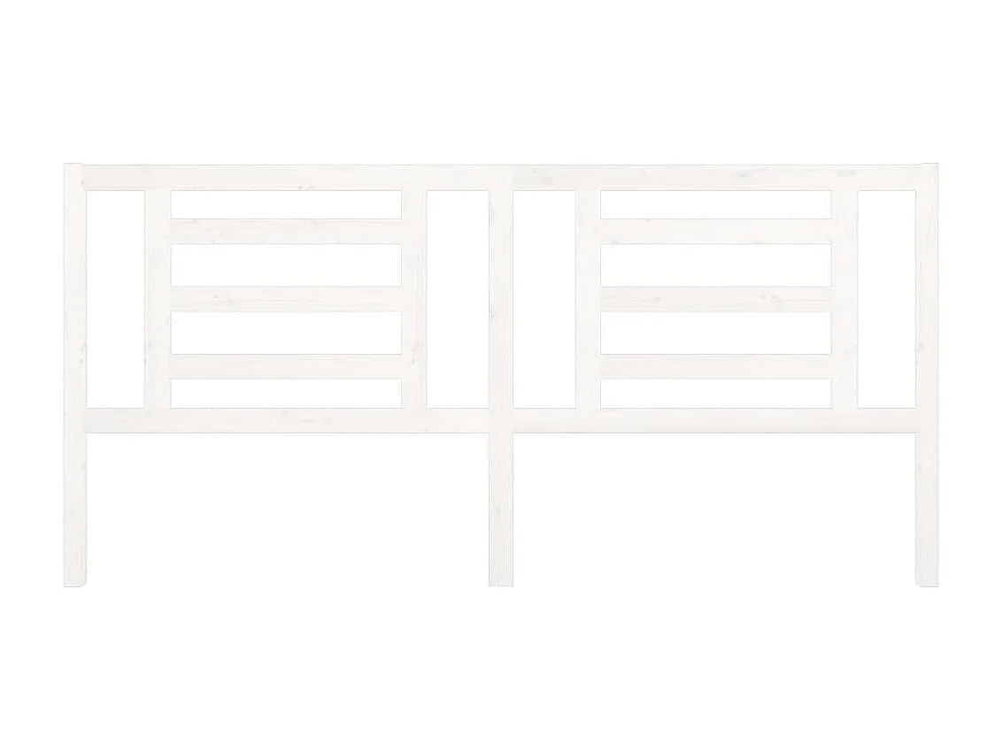 Tête de lit Blanc 206x4x100 cm Bois de pin massif POI95912 BonneVie Meuble