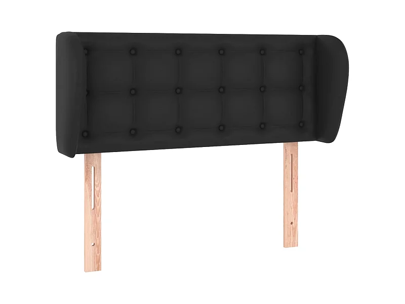 Tête de lit avec oreilles Noir 93x23x78/88 cm Similicuir POI41167 BonneVie Meuble
