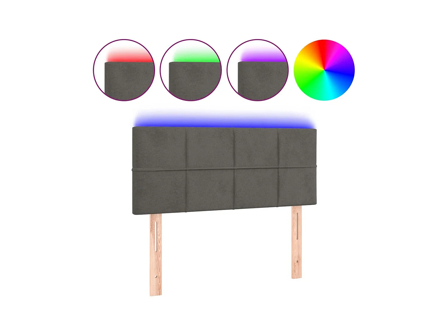 LED Kopfteil,Bettkopfteil Dunkelgrau 90x5x78/88 cm Samt -gkd651971