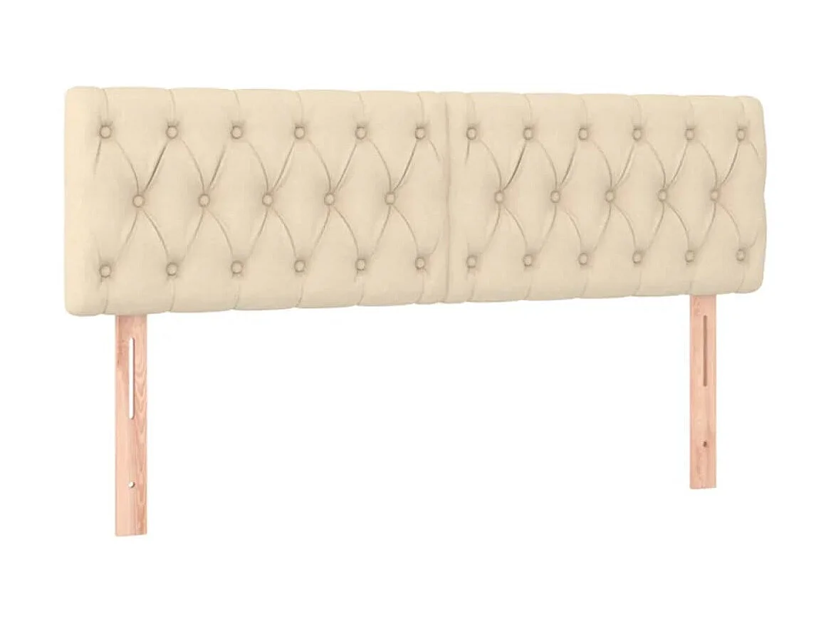 Cabecero con LED de tela color crema 160x7x78/88 cm ES81496