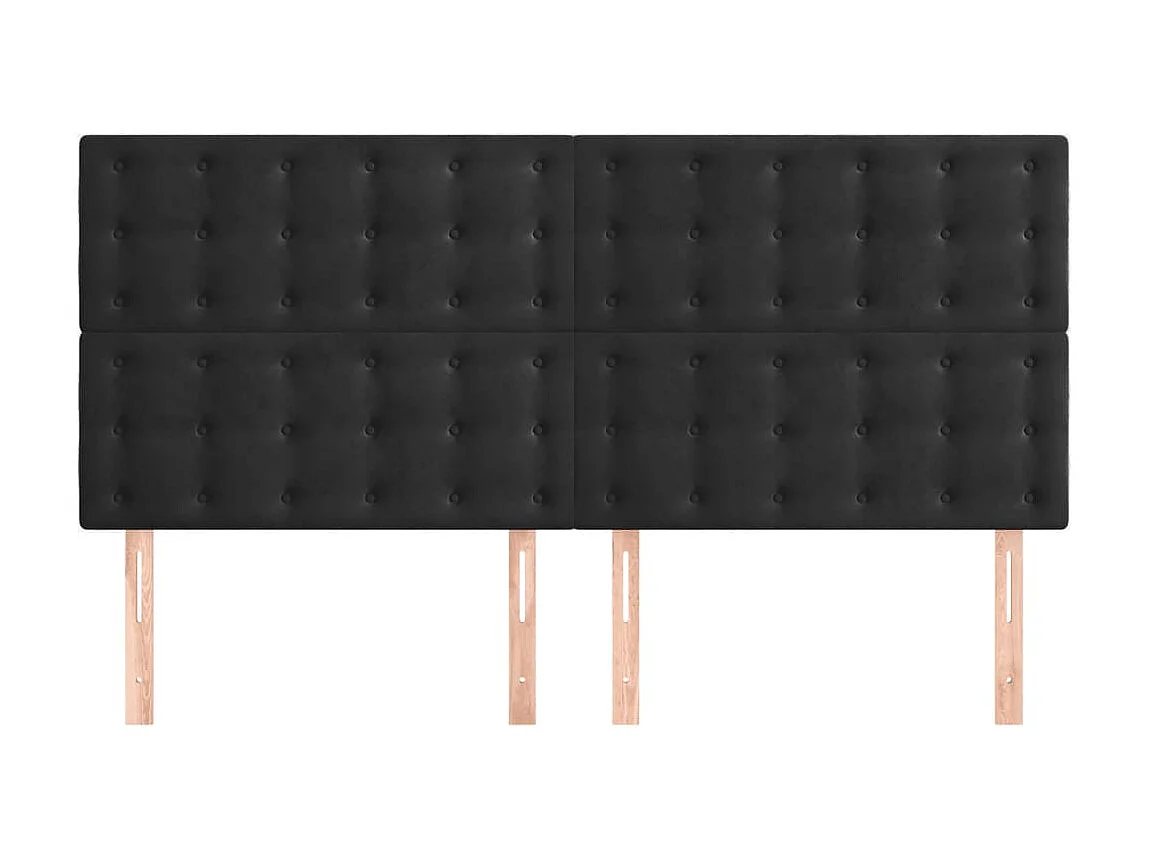 Kopfteil,Bettkopfteile 4 Stk. Schwarz 80x5x78/88 cm Samt -gkd324003