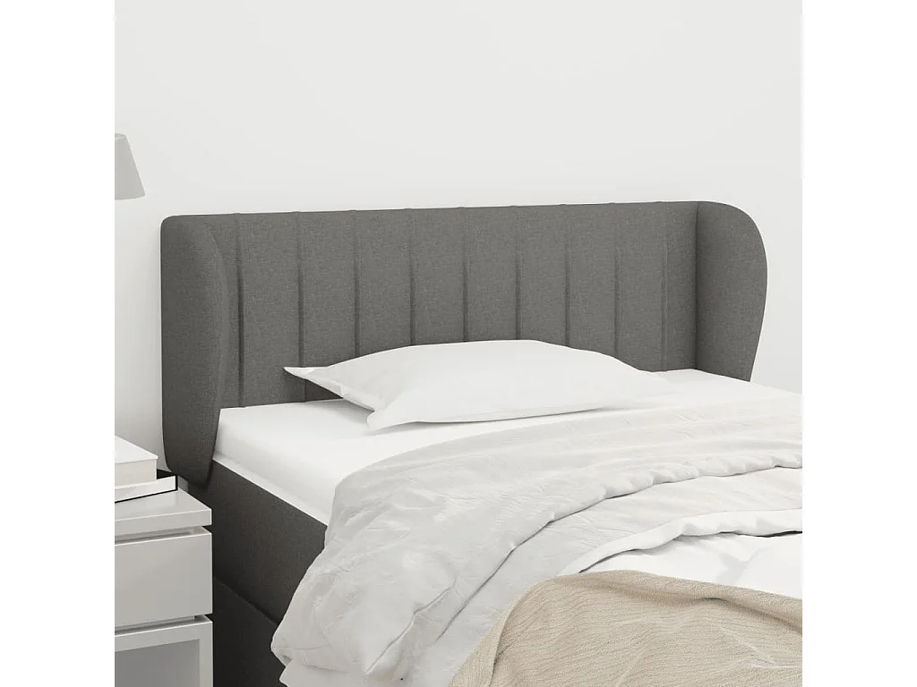 Testiera | Testata del letto ad Orecchio Grigio Scuro 83x23x78/88 cm in Tessuto