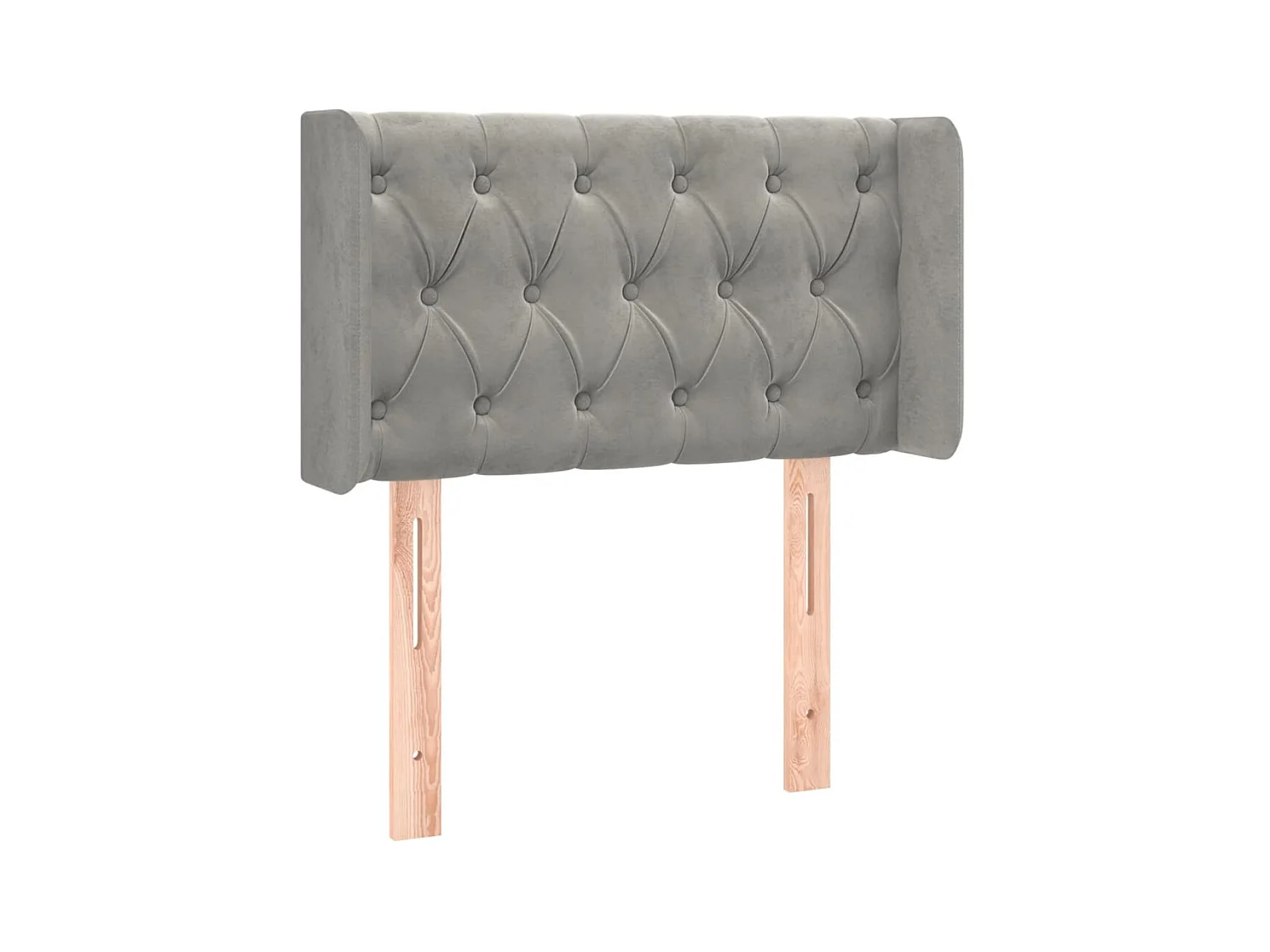 Tête de lit avec oreilles Gris clair 83x16x78/88 cm Velours POI33023 BonneVie Meuble