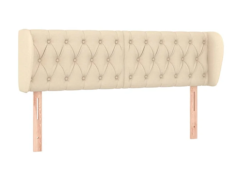 Testiera | Testata del letto ad Orecchio Crema 147x23x78/88 cm in Tessuto